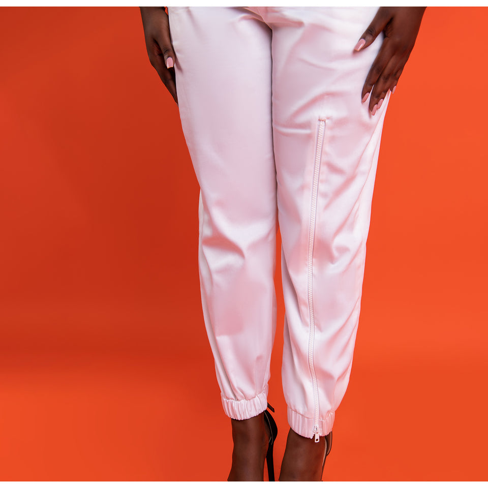 Zip Pant - White